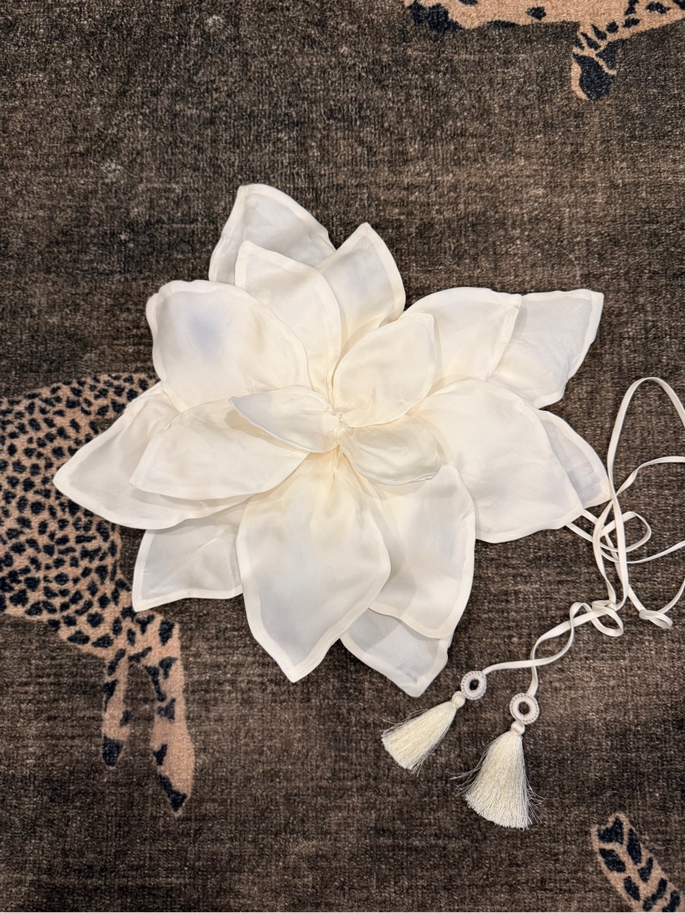 Andres Otalora Amor Eterno Floral-Appliquéd Silk Organic Crop Floral Top - XS - Picture 3 of 5